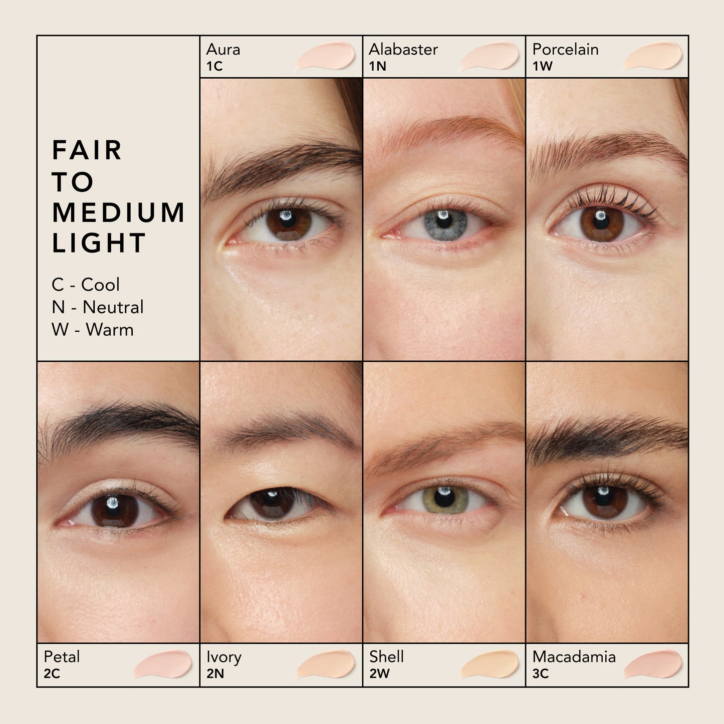 aura alabaster porcelain petal ivory shell macadamia